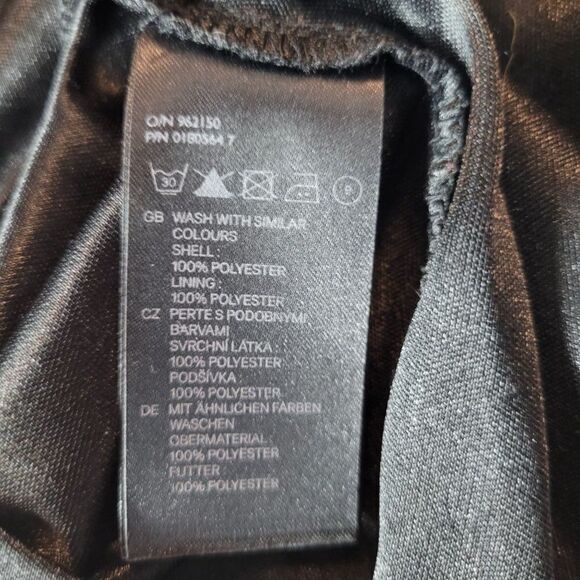 Divided H&M Gothic High Low Midi Maxi Dress 10 Black Sheer Side Cutout Punk - Picture 11 of 13